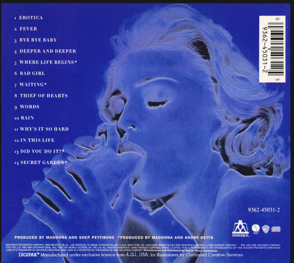 Madonna : Erotica (CD, Album, Num, RE, S/Edition, Col)