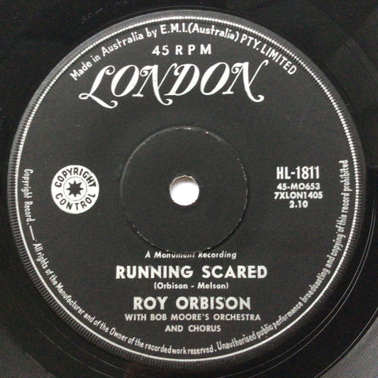 Roy Orbison : Running Scared / Love Hurts (7", Single)