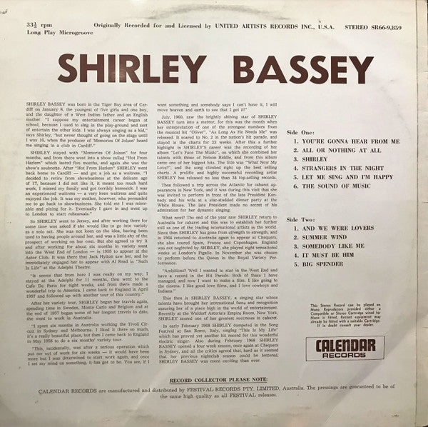 Shirley Bassey : Shirley Bassey (LP, Comp)