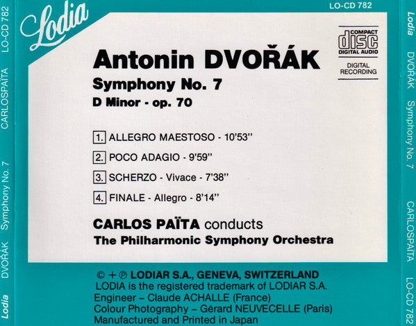 Antonín Dvořák - Carlos Païta, The Philharmonic Symphony Orchestra : Symphony No. 7 In D Minor (CD, Album)