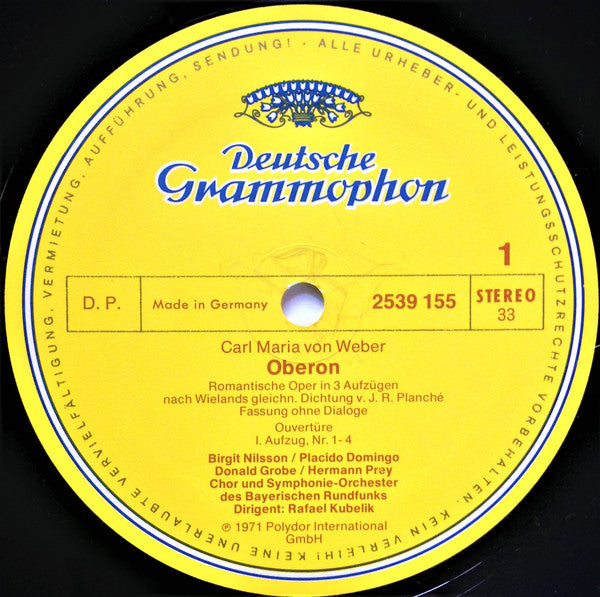 Carl Maria von Weber - Birgit Nilsson • Julia Hamari • Placido Domingo, Hermann Prey • Donald Grobe, Chor* Und Symphonie-Orchester Des Bayerischen Rundfunks ; Rafael Kubelik : Oberon (2xLP, RE)
