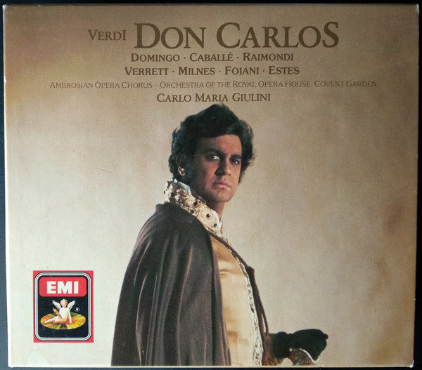 Verdi* - Domingo* · Caballé* · Raimondi* · Verrett* · Milnes* · Foiani* · Estes* · Ambrosian Opera Chorus* · Orchestra Of The Royal Opera House, Covent Garden · Carlo Maria Giulini : Don Carlos (3xCD, Album, RE, RM + Box, Sli)