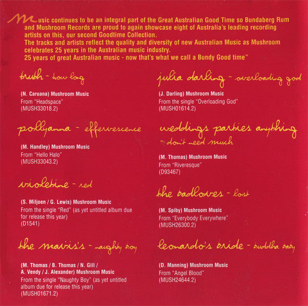 Various : Bundaberg Rum's Goodtime Collection Volume II (CD, Album, Comp)