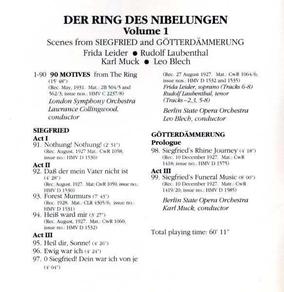 Richard Wagner : Der Ring Des Nibelungen (The 1927-32 HMV "Potted" Ring Cycle) (7xCD, RE, RM + Box)