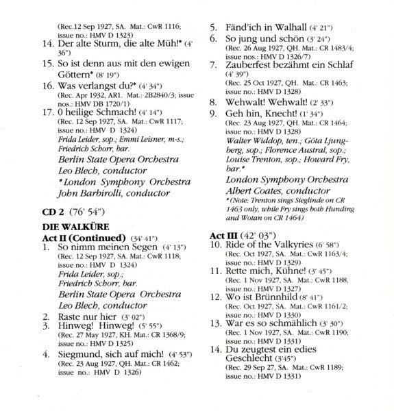 Richard Wagner : Der Ring Des Nibelungen (The 1927-32 HMV "Potted" Ring Cycle) (7xCD, RE, RM + Box)