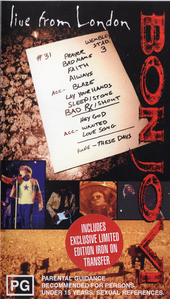 Bon Jovi : Live From London (VHS, PAL)
