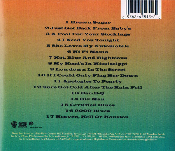 ZZ Top : One Foot In The Blues (CD, Comp)