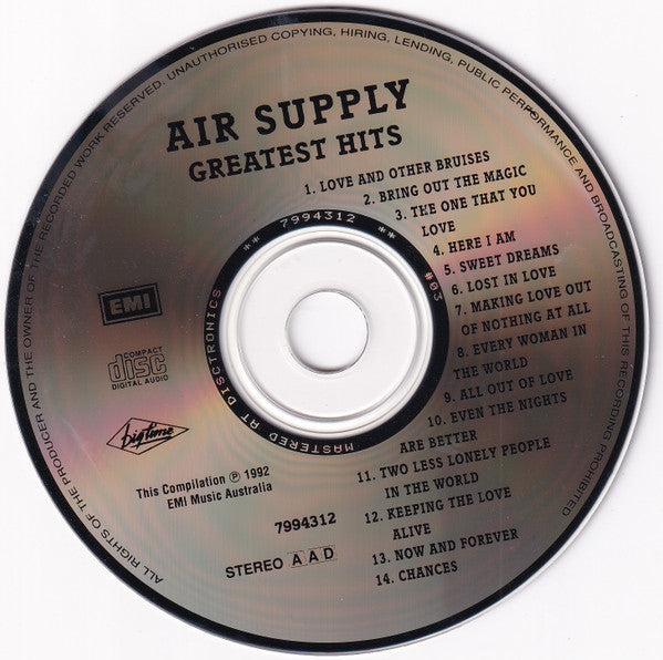 Air Supply : Greatest Hits (CD, Comp)