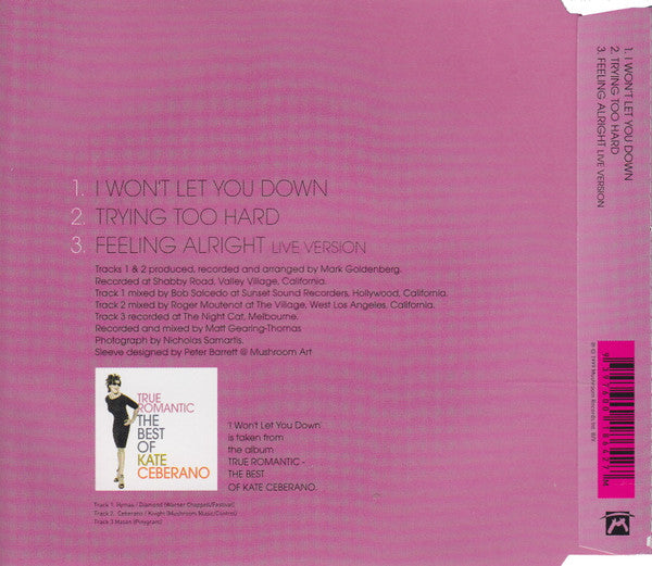 Kate Ceberano : I Won't Let You Down (CD, Single)