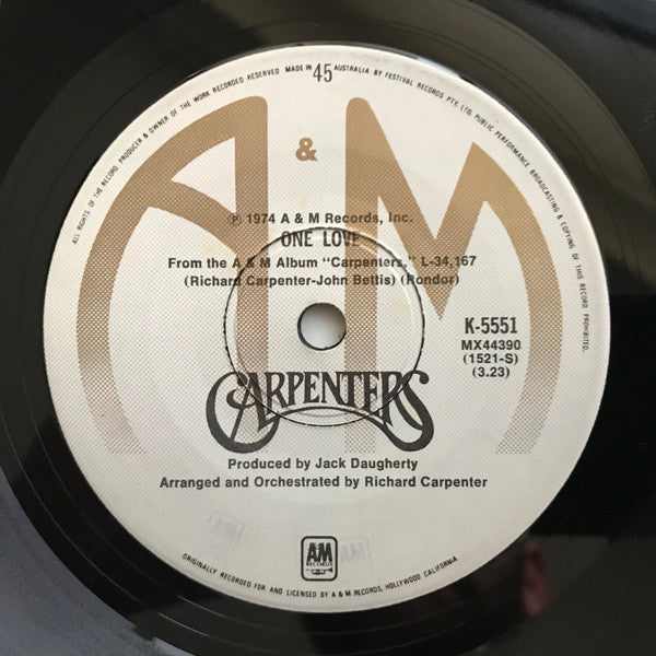 Carpenters : I Won't Last A Day Without You (7", Single)