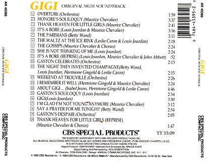 Alan Jay Lerner - Frederick Loewe* : Gigi  (Original MGM Soundtrack) (CD, Album, RE, RM)