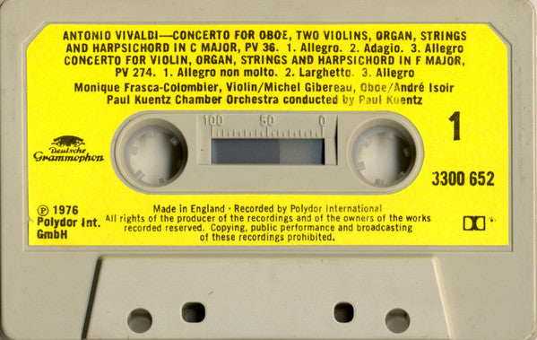 Antonio Vivaldi - André Isoir • Orchestre De Chambre Paul Kuentz : Concertos With Organ • Konzerte Mit Orgel (Cass, Dol)