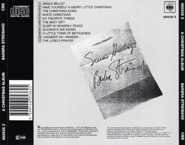 Barbra Streisand : A Christmas Album (CD, Album, RE)