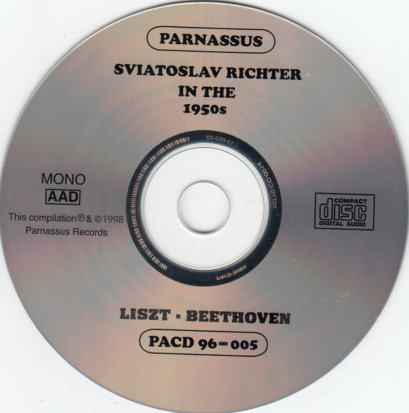 Sviatoslav Richter, Franz Liszt / Ludwig van Beethoven / Carl Maria von Weber / Maurice Ravel / Sergei Vasilyevich Rachmaninoff / Sergei Prokofiev : Sviatoslav Richter In The 1950s (2xCD, Mono, RP)