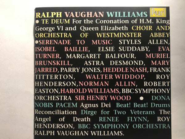 Ralph Vaughan Williams : Te Deum-Serenade To Music-Dona Nobis Pacem (CD)
