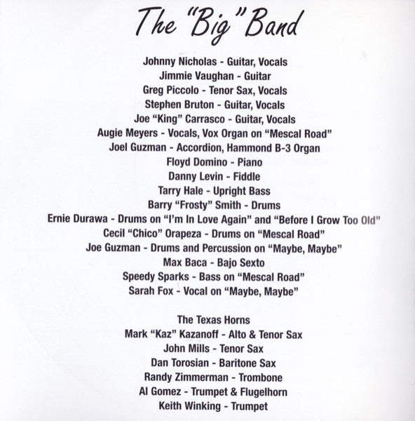 Johnny Nicholas And The Fabulous Texas All Stars : Big Band Bash Rhythms For The Rio Live! (CD, Album)