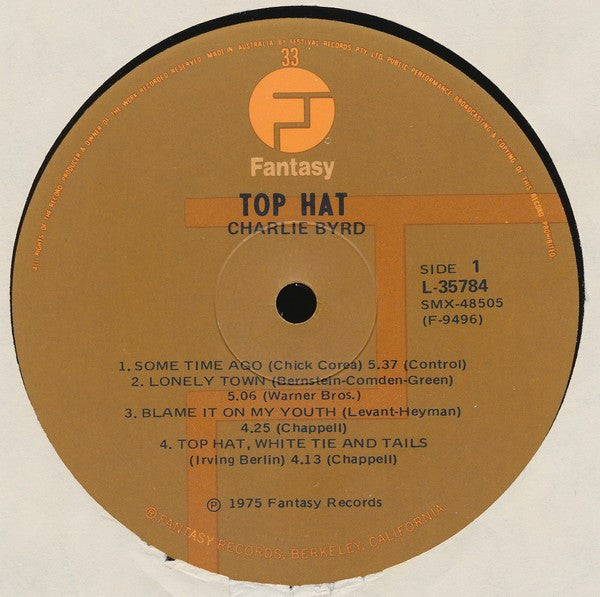 Charlie Byrd Featuring Nat Adderley : Top Hat (LP, Album)