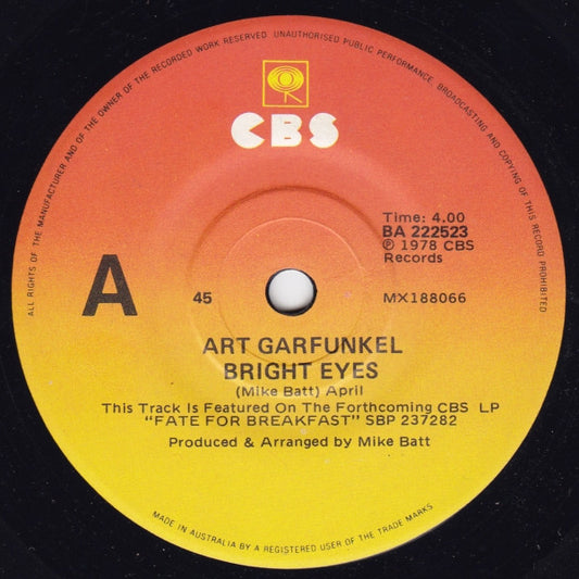 Art Garfunkel : Bright Eyes (7", Single)