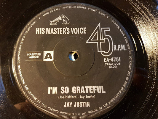 Jay Justin : I'm So Grateful (7", Single)