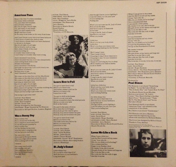 Paul Simon : There Goes Rhymin' Simon (LP, Album)