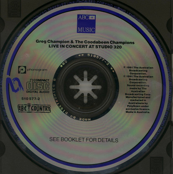 Greg Champion And The Coodabeen Champions* : Live In Concert At Studio 320 (CD, Album)