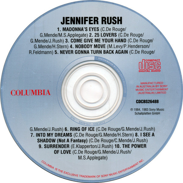 Jennifer Rush : Jennifer Rush (International Version) (CD, Album, RP)