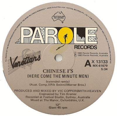 Venetians* : Chinese I's (Here Come The Minute Men) (12", Ltd)