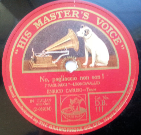 Enrico Caruso : No, Pagliaccio Non Son! / Vesti La Giubba (Shellac, 12")