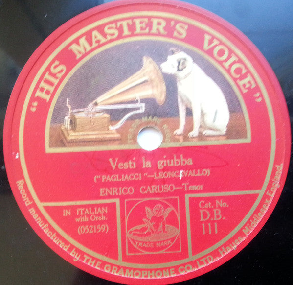 Enrico Caruso : No, Pagliaccio Non Son! / Vesti La Giubba (Shellac, 12")