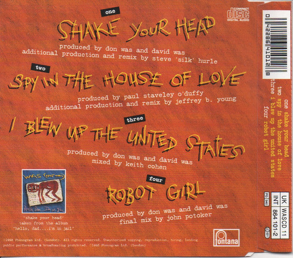 Was (Not Was) : Shake Your Head (CD, Single, M/Print)
