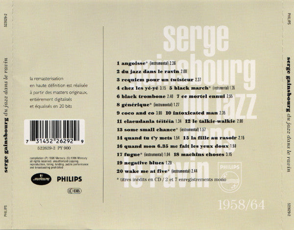 Serge Gainsbourg : Du Jazz Dans Le Ravin (CD, Comp, Mono, RM)