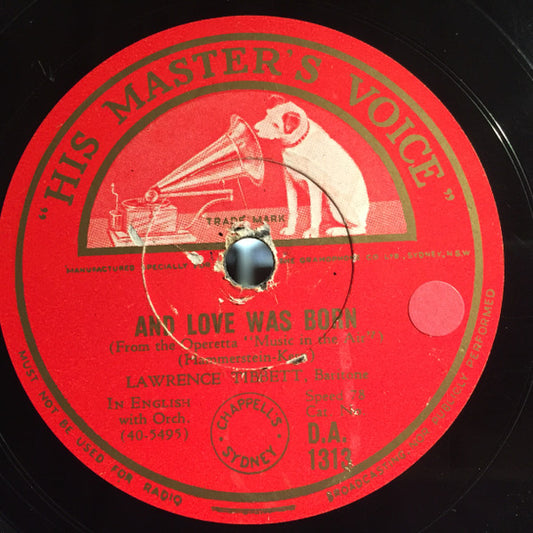 Lawrence Tibbett : And Love Was Born/The Song Is You (Shellac, 10")