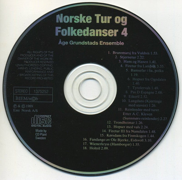 Aage Grundstad's Ensemble : Norske Tur- Og Folkedanser 4 (CD, Album)