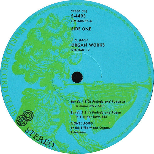 Johann Sebastian Bach / Lionel Rogg : Organ Works Vol. 17 (LP, Album, Club, RE)