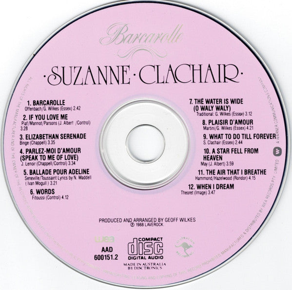 Suzanne Clachair : Barcarolle (CD, Album)