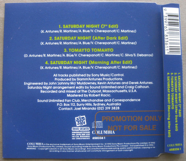 Sound Unlimited (2) : Saturday Night (CD, Single)