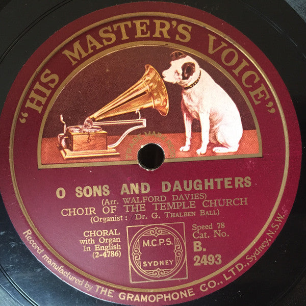 Choir Of The Temple Church* : King Of Glory / O Sons And Daughters (Shellac, 10")
