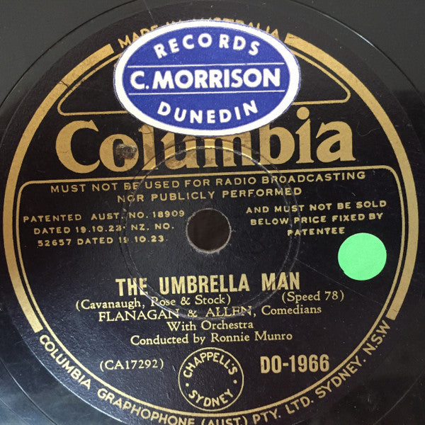 Flanagan And Allen : The Umbrella Man / Nice People (Shellac, 10")