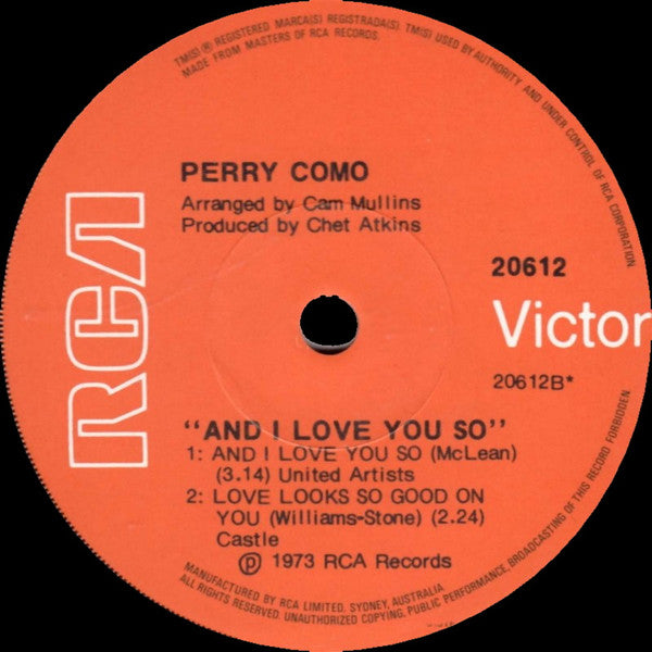 Perry Como : For The Good Times (7", EP)