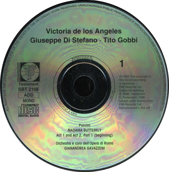 Puccini* / Gianandrea Gavazzeni : Madama Butterfly (2xCD, Album, Mono, RE, RM)