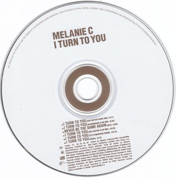 Melanie C : I Turn To You (CD, Single, Enh)