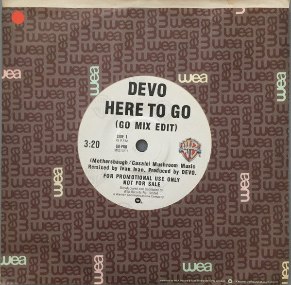 Devo : Here To Go (7", Single, Promo)