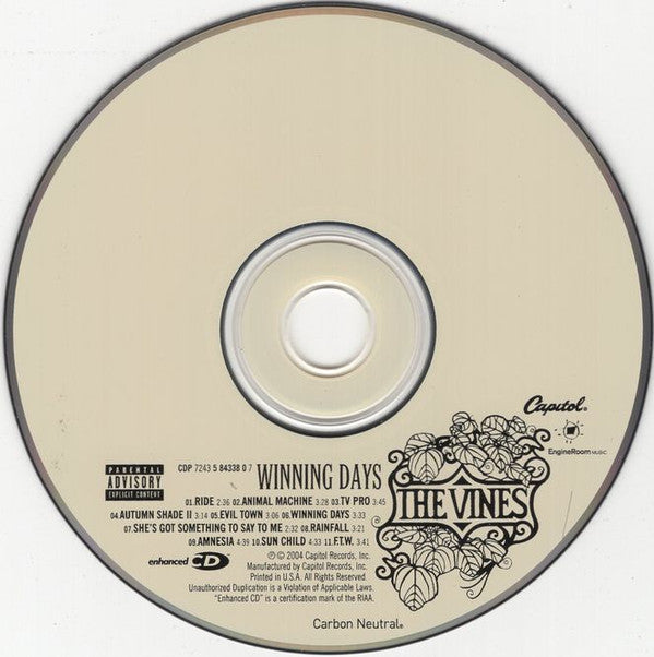 The Vines : Winning Days (CD, Album, Enh)