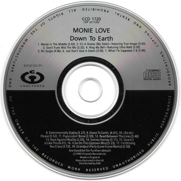 Monie Love : Down To Earth (CD, Album)