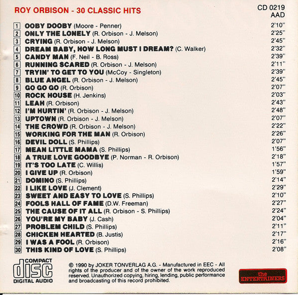 Roy Orbison : 30 Classic Hits (CD, Comp)