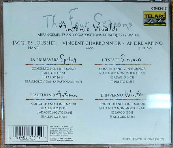 Jacques Loussier Trio : Vivaldi: The Four Seasons (CD, Album)