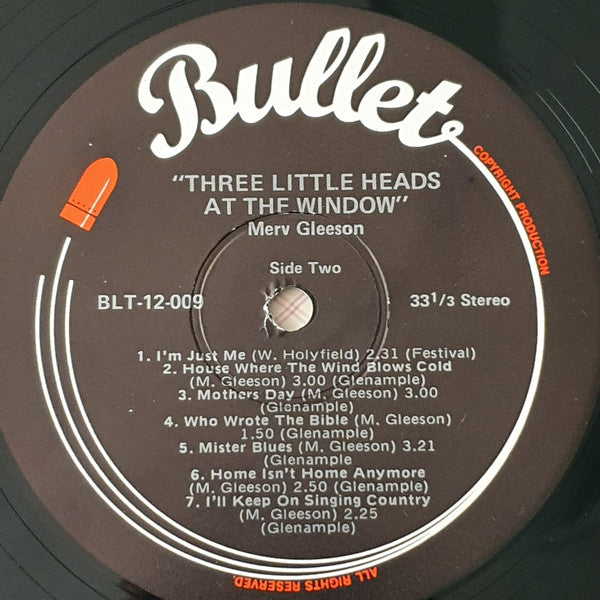 Merv Gleeson : Three Little Heads At The Window (LP, Album)