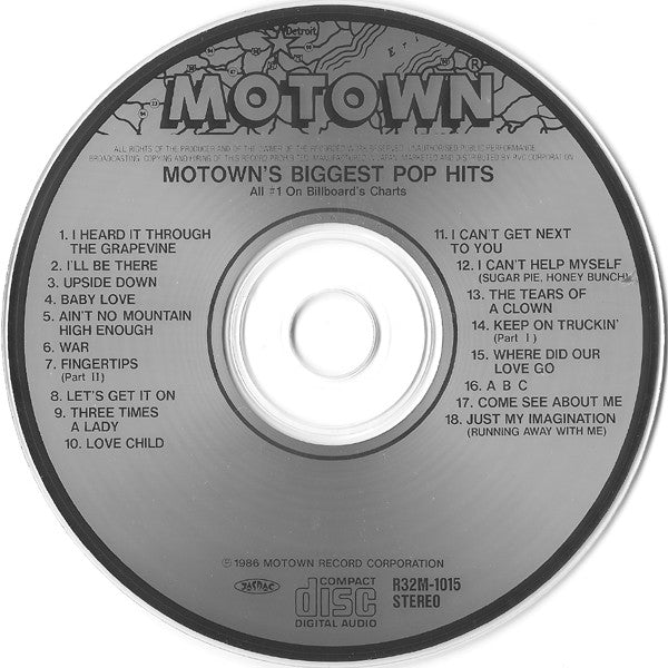Various : Motown's Biggest Pop Hits: All #1 On Billboard's Charts (CD, Comp)