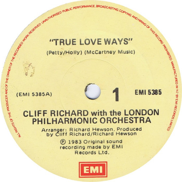 Cliff Richard With The London Philharmonic Orchestra : True Love Ways (7", Single)