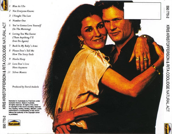 Kris Kristofferson And Rita Coolidge* : Natural Act (CD, Album, RE)